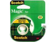MMM122 Scotch Magic Tape with Handheld Dispenser 0.75 Width x 54.17 ft Length 1 Core 1 Roll Clear