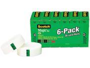 Scotch 810 6PK Magic Office Tape 3 4 x 1296 1 Core Clear 6 Pack