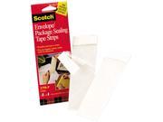 Scotch 3750P 2CR Envelope Package Sealing Tape Strips 2 x 6 Clear 50 Pack