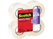 Scotch 38424 Tear By Hand Packaging Tape 1.88 x 50 yards 1 1 2 Core Clear 4 Box