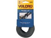 Velcro 90924 Reusable Self Gripping Ties 1 2 x Eight Inches Black Gray 50 Ties Pack
