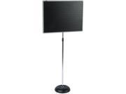 Quartet 7921M Adjustable Single Pedestal Magnetic Letter Board 24 x 18 Black Gray Frame