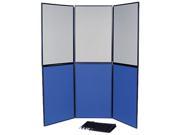 Quartet SB93516Q ShowIt Six Panel Display System Fabric Blue Gray Black PVC Frame