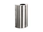 Rubbermaid Commercial European Metallic Open Top Receptacle Half Round 12 gal Satin Stainless