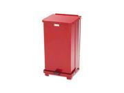 Rubbermaid Commercial Defenders Biohazard Step Can Square Steel 12 gal Red