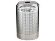Rubbermaid Commercial DRR24CSM Silhouette Can Bottle Recycling Receptacle Round Steel 26 gal Silver