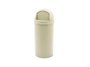 Rubbermaid Commercial Marshal Classic Container Round Polyethylene 15 gal Beige