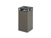 Safco 2982BR Public Recycling Container Square Steel 31 gal Brown