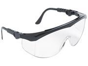 Crews TK110 Tomahawk Wraparound Safety Glasses Black Nylon Frame Clear Lens