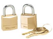 Master Lock 120T Three Pin Brass Tumbler Locks 3 4 Wide 2 Locks 2 Keys Pack