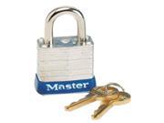 Master Lock 5D Four Pin Tumbler Laminated Steel Lock 2 Wide Silver Blue Two Keys