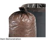 Stout T3658B15 100% Recycled Plastic Garbage Bags 60gal 1.5mil 36 x 58 Brown 100 Carton 1 Carton