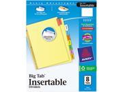 Avery 11111 WorkSaver Big Tab Reinforced Dividers Multicolor Tabs 8 Tab Letter Buff