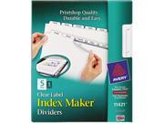 Avery 11421 Index Maker White Dividers For Copiers 5 Tab Letter Clear 5 Sets Pack