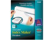 Avery 11428 Index Maker Clear Label Dividers 12 Tab Letter White