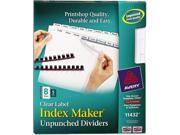 Avery 11432 Index Maker Clear Label Unpunched Divider 8 Tab Letter White 5 Sets