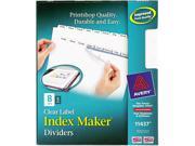 Avery 11437 Index Maker Clear Label Dividers 8 Tab Letter White 5 Sets