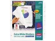 Avery 11441 Index Maker Clear Label Dividers 8 Tab 11 1 4 x 9 1 4 5 Sets