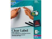 Avery 11442 Index Maker Clear Label Unpunched Divider 3 Tab Letter White 25 Sets