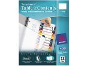 Avery 11819 Ready Index Table Contents Dividers 12 Tab Letter Assorted 12 Set
