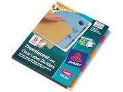 Avery 12433 Index Maker Clear Label Punched Dividers Multicolor 8 Tab Letter 5 Sets Pack