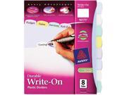Avery 16171 Translucent Multicolor Write On Dividers 8 Tab Letter 1 Set