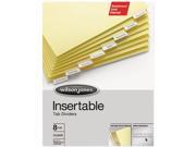 Wilson Jones 54131 Gold Pro Insertable Tab Index Clear 8 Tab Letter Buff Sheets