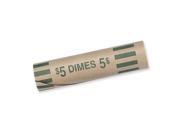MMF Industries 2160600C02 Preformed Tubular Coin Wrappers Dimes 5 1000 Wrappers Box