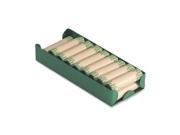 MMF Industries 211011002 Rolled Coin Aluminum Tray w Denomination Quantity Etched on Side Green