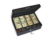 PM Company Securit 04804 Select Spacious Size Cash Box 9 Compartment Tray 2 Keys Black w Silver Handle