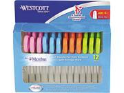 Westcott 14873 5 Pointed Soft Handle Scissors 12 Pack with Microban Protection