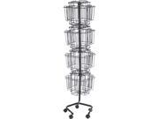 Wire Rotary Display Racks 32 Compartments 15w x 15d x 60h Charcoal