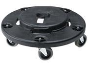 Rubbermaid Commercial 264000BK Brute Round Twist On Off Dolly 350 lb Capacity 18dia x 6 5 8h Black