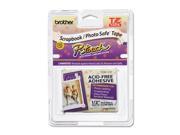 Brother TZE AF131 Black on Clear Adhesive Tape 0.47 Width x 26.25 ft Length Thermal Transfer Clear Black