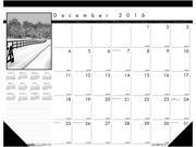 House of Doolittle HOD1226 Black on White Workstation Home Office Size Photo Monthly Desk Pad Calendar