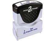 Accustamp2 035601 1 5 8 x 1 2 Blue for Deposit Only Accustamp2 Shutter Stamp with Microban