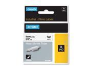 DYMO 18053 Rhino Heat Shrink Tubes Industrial Label Tape Cassette 3 8 x 5 ft. White