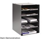Steel Desktop Sorter Four Adjustable Shelves 11 1 2 X 12 X 19 Black