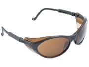 Uvex 763 S1603 Bandit Wraparound Safety Glasses Black Nylon Frame Espresso Lens