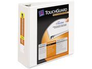 Touchguard Antimicrobial View Binder w Slant Rings 4 Cap White