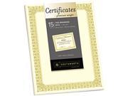 Southworth CTP1V Premium Certificates Ivory Fleur Gold Foil Border 66 lb 8.5 x 11 15 Pack