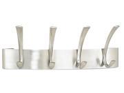 Safco 4205SL Metal Coat Racks Silver Steel Wall Rack Four Hooks