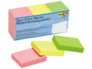 Redi Tag 23701 Self Stick Notes 1 1 2 x 2 Neon 12 100 Sheet Pads Pack