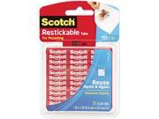 Scotch R100 Reusable Mounting Tabs 1 x 1 Clear 18 Pack