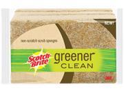 Scotch Brite 97033 Greener Clean Natural Fiber Non Scratch Scrub Sponge 4 1 2 x 2 8 10 3 Pack