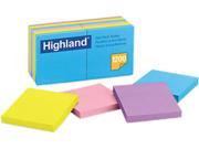 Highland 6549 B Sticky Note Pads 3 x 3 Assorted 100 Sheets