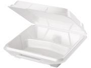 Genpak 20310 Foam Food Containers 3 Comp 9 1 4 x 9 1 4 x 3 White 100 Bag 2 Bags Carton 1 Carton