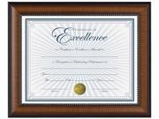 DAX N3028N1T Prestige Document Frame Walnut Black Gold Accents Certificate 8 1 2 x 11 1 Each