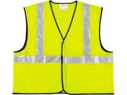 MCR Safety VCL2SLL Class 2 Safety Vest Fluorescent Lime w Silver Stripe Polyester Large