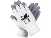 Memphis 9674L Ultra Tech Foam Seamless Nylon Knit Gloves Large White Gray